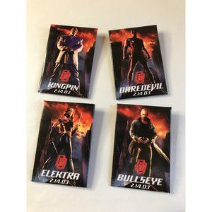 Daredevil pins set of four daredevil, kingpin, elektra, and blusseye 2.14.03
